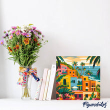 Afbeelding in Gallery-weergave laden, Mini Schilderen op Nummer met Frame - Marokkaanse kuststad