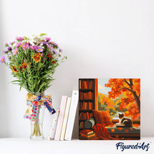 Afbeelding in Gallery-weergave laden, Mini Schilderen op Nummer met Frame - Herfstzicht van de kat