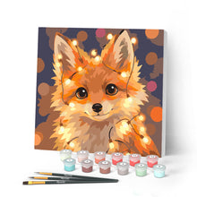 Afbeelding in Gallery-weergave laden, Mini Schilderen op Nummer met Frame - Kleine Vos met Lichtbollen