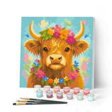 Afbeelding in Gallery-weergave laden, Mini Schilderen op Nummer met Frame - Schotse Hooglander: Tuinkoningin