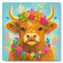 Afbeelding in Gallery-weergave laden, Mini Schilderen op Nummer met Frame - Schotse Hooglander: Tuinkoningin
