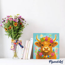 Afbeelding in Gallery-weergave laden, Mini Schilderen op Nummer met Frame - Schotse Hooglander: Tuinkoningin