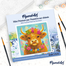 Afbeelding in Gallery-weergave laden, Mini Schilderen op Nummer met Frame - Schotse Hooglander: Tuinkoningin