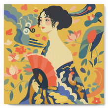 Afbeelding in Gallery-weergave laden, Mini Schilderen op Nummer met Frame - Dame met waaier - Klimt
