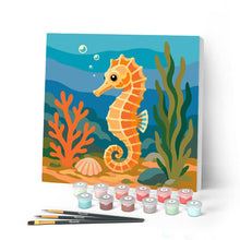 Afbeelding in Gallery-weergave laden, Mini Schilderen op Nummer met Frame - Zeepaardje