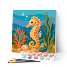 Afbeelding in Gallery-weergave laden, Mini Schilderen op Nummer met Frame - Zeepaardje