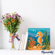 Afbeelding in Gallery-weergave laden, Mini Schilderen op Nummer met Frame - Zeepaardje