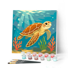 Afbeelding in Gallery-weergave laden, Mini Schilderen op Nummer met Frame - Schildpad