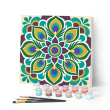 Afbeelding in Gallery-weergave laden, Mini Schilderen op Nummer met Frame - Pauwenmandala