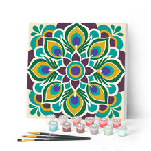 Afbeelding in Gallery-weergave laden, Mini Schilderen op Nummer met Frame - Pauwenmandala