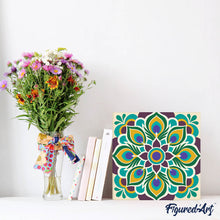 Afbeelding in Gallery-weergave laden, Mini Schilderen op Nummer met Frame - Pauwenmandala