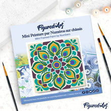 Afbeelding in Gallery-weergave laden, Mini Schilderen op Nummer met Frame - Pauwenmandala