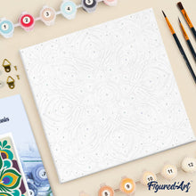 Afbeelding in Gallery-weergave laden, Mini Schilderen op Nummer met Frame - Pauwenmandala