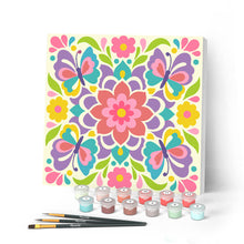 Afbeelding in Gallery-weergave laden, Mini Schilderen op Nummer met Frame - Vlindermandala