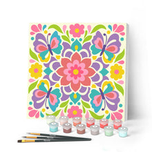 Afbeelding in Gallery-weergave laden, Mini Schilderen op Nummer met Frame - Vlindermandala