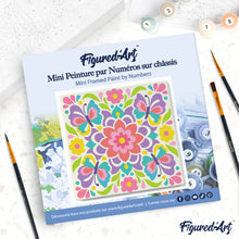 Afbeelding in Gallery-weergave laden, Mini Schilderen op Nummer met Frame - Vlindermandala
