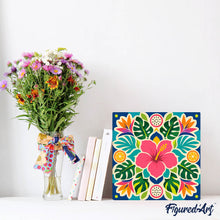 Afbeelding in Gallery-weergave laden, Mini Schilderen op Nummer met Frame - Hibiscusmandala