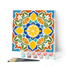 Afbeelding in Gallery-weergave laden, Mini Schilderen op Nummer met Frame - Citrusmandala