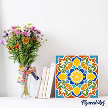 Afbeelding in Gallery-weergave laden, Mini Schilderen op Nummer met Frame - Citrusmandala