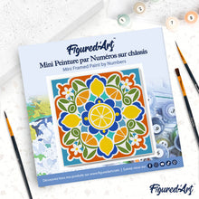 Afbeelding in Gallery-weergave laden, Mini Schilderen op Nummer met Frame - Citrusmandala