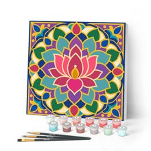 Afbeelding in Gallery-weergave laden, Mini Schilderen op Nummer met Frame - Lotusmandala