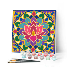 Afbeelding in Gallery-weergave laden, Mini Schilderen op Nummer met Frame - Lotusmandala