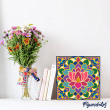 Afbeelding in Gallery-weergave laden, Mini Schilderen op Nummer met Frame - Lotusmandala