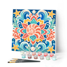 Afbeelding in Gallery-weergave laden, Mini Schilderen op Nummer met Frame - Schelpenmandala