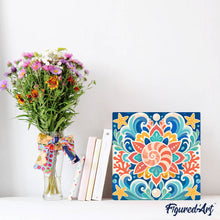 Afbeelding in Gallery-weergave laden, Mini Schilderen op Nummer met Frame - Schelpenmandala