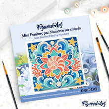 Afbeelding in Gallery-weergave laden, Mini Schilderen op Nummer met Frame - Schelpenmandala