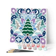 Afbeelding in Gallery-weergave laden, Mini Schilderen op Nummer met Frame - Kerstmandala