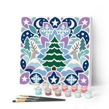 Afbeelding in Gallery-weergave laden, Mini Schilderen op Nummer met Frame - Kerstmandala