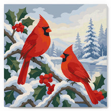 Afbeelding in Gallery-weergave laden, Mini Schilderen op Nummer met Frame - Winterkardinalen