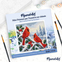 Afbeelding in Gallery-weergave laden, Mini Schilderen op Nummer met Frame - Winterkardinalen