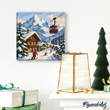 Afbeelding in Gallery-weergave laden, Mini Schilderen op Nummer met Frame - Wintervakantie in de Alpen