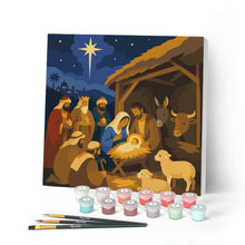 Afbeelding in Gallery-weergave laden, Mini Schilderen op Nummer met Frame - Kerststal
