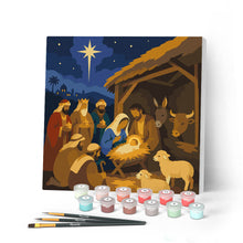 Afbeelding in Gallery-weergave laden, Mini Schilderen op Nummer met Frame - Kerststal