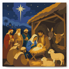 Afbeelding in Gallery-weergave laden, Mini Schilderen op Nummer met Frame - Kerststal