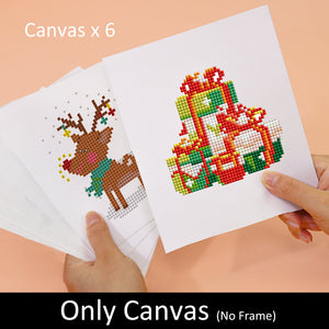Mini Diamond Painting 15x20cm (6 stuks) - Feestelijke Kerst