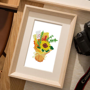 Mini Diamond Painting 15x20cm (6 stuks) - Bloemen en Potplanten