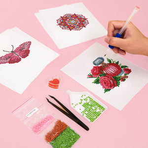 Mini Diamond Painting 15x20cm (6 stuks) - Delicate Ontwerpen