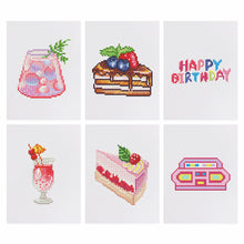 Afbeelding in Gallery-weergave laden, Mini Diamond Painting 15x20cm (6 stuks) - Verjaardagslekkernijen