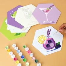 Afbeelding in Gallery-weergave laden, Mini Serie Schilderen op Nummer - Zeshoeken (6 stuks) - Pastelkleurige cocktailset