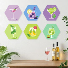 Afbeelding in Gallery-weergave laden, Mini Serie Schilderen op Nummer - Zeshoeken (6 stuks) - Pastelkleurige cocktailset