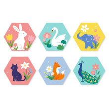 Afbeelding in Gallery-weergave laden, Mini Serie Schilderen op Nummer - Zeshoeken (6 stuks) - Dierenset voor de kinderkamer