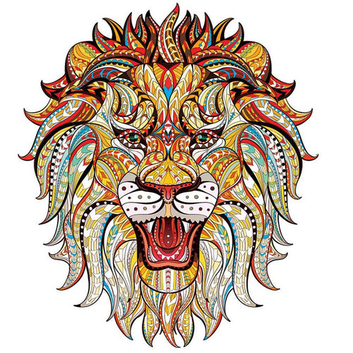 Houten Puzzel - Boze Leeuw