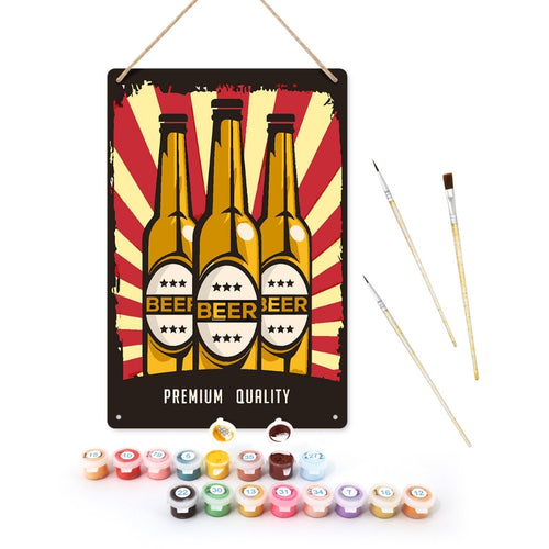 Schilderen op Nummer Metalen Poster - Drievoudige brouwexplosie Figured'Art