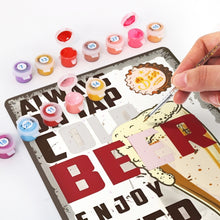 Afbeelding in Gallery-weergave laden, Schilderen op Nummer Metalen Poster - Koud Bier Glas Vintage