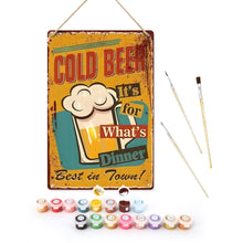 Afbeelding in Gallery-weergave laden, Schilderen op Nummer Metalen Poster - Koud Bier voor het Diner Figured&#39;Art