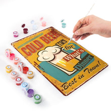 Afbeelding in Gallery-weergave laden, Schilderen op Nummer Metalen Poster - Koud Bier voor het Diner